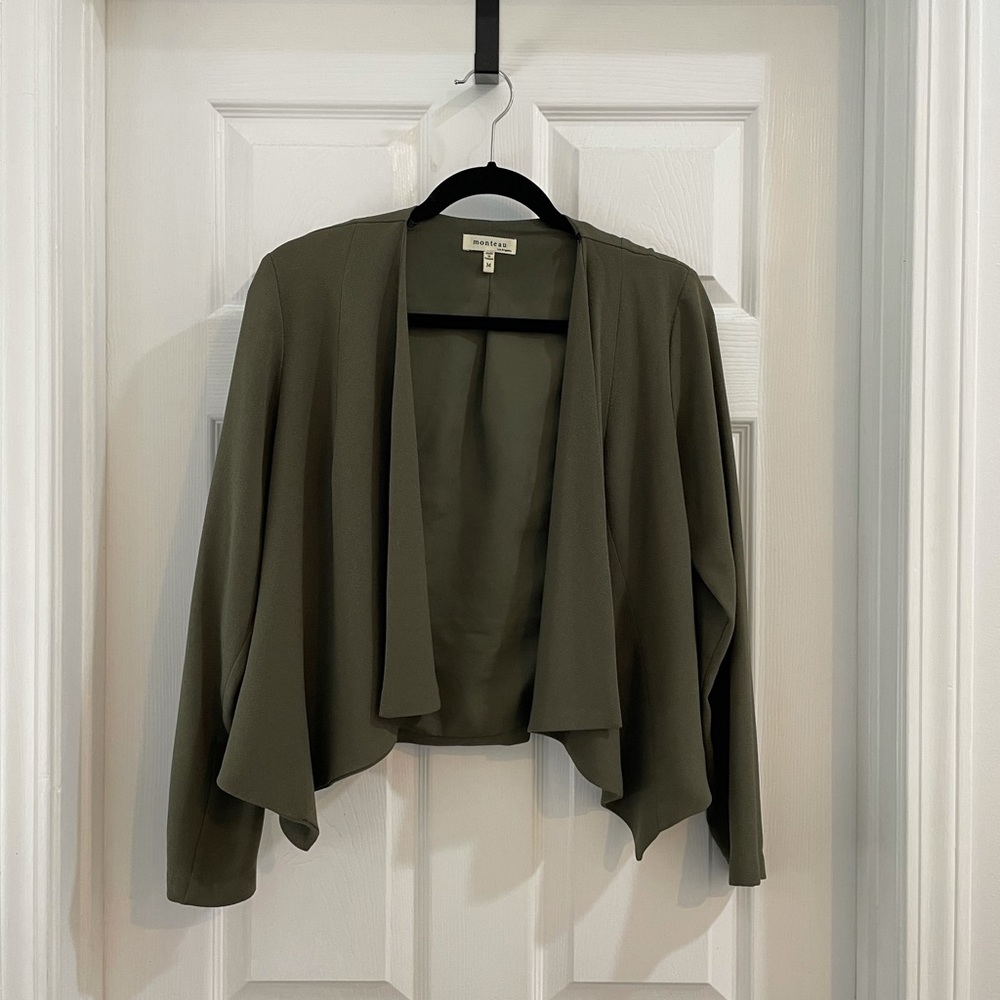 Monteau Cropped Open Blazer